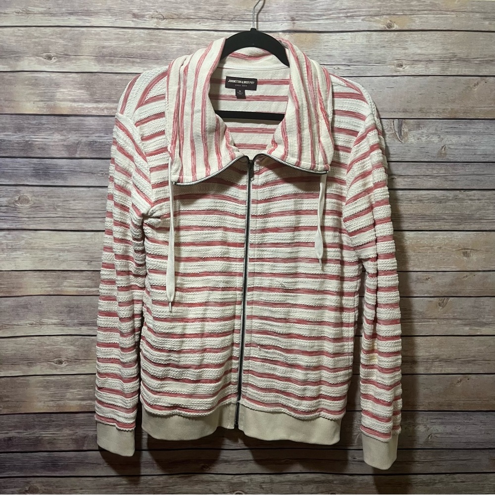⭐️ Johnston  & Murphy Zip front textured sweatshirt size medium